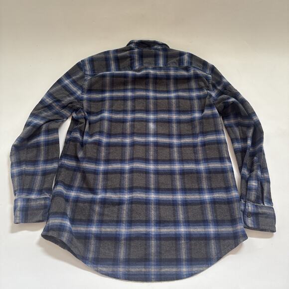 PENDLETON Mens Small Cotton Flannel MASON Plaid BLUE Gray Camping Hiking - Picture 5 of 10